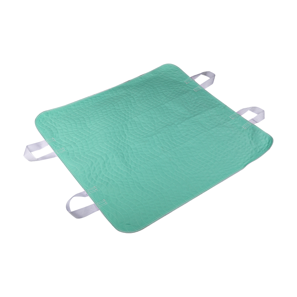 Elder Care Polyester, schnell absorbierende, waschbare Unterlage, PVC, wasserdicht, auslaufsicher, Inkontinenz-Patientenlifter, Positionierungs-Bettunterlage mit Griffen